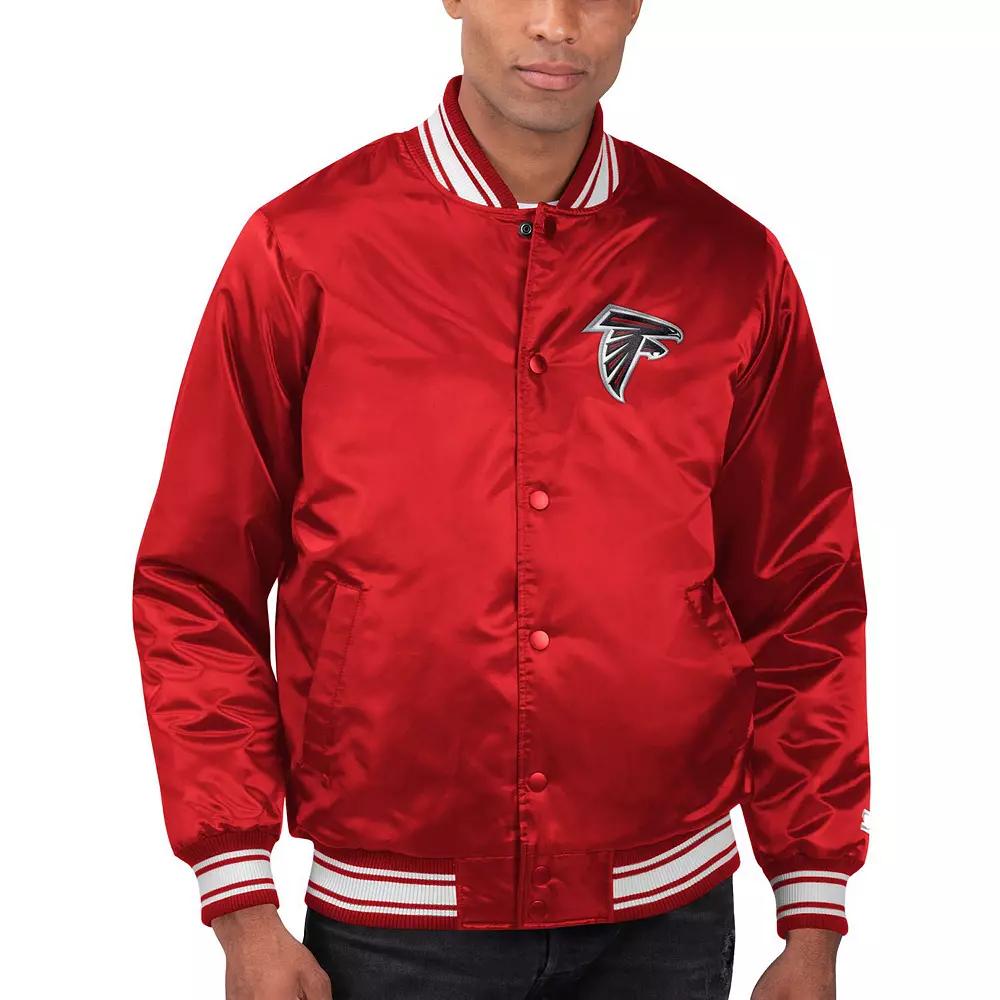 Men's Starter Red Atlanta Falcons Locker Room Satin Varsity Full-Snap Jacket,  Product Image
