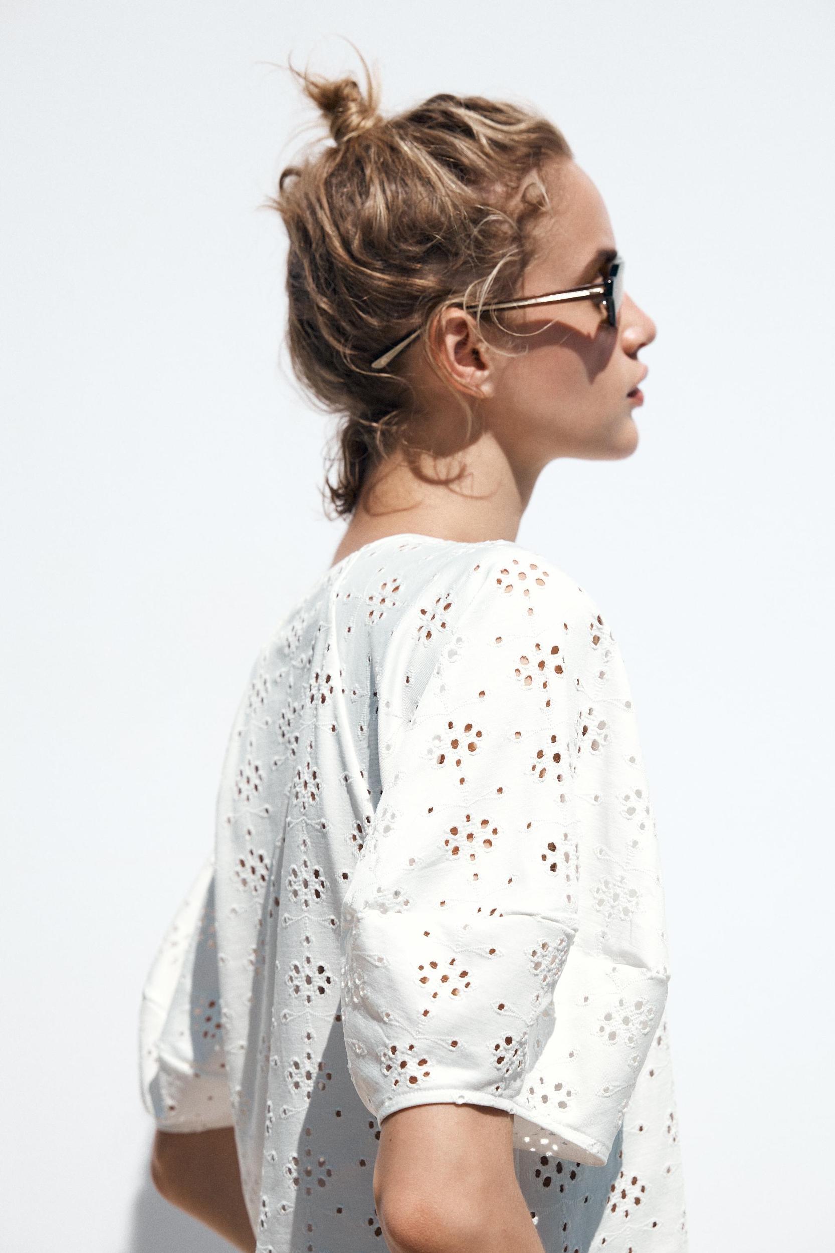 PERFORATED EMBROIDERY T-SHIRT Product Image