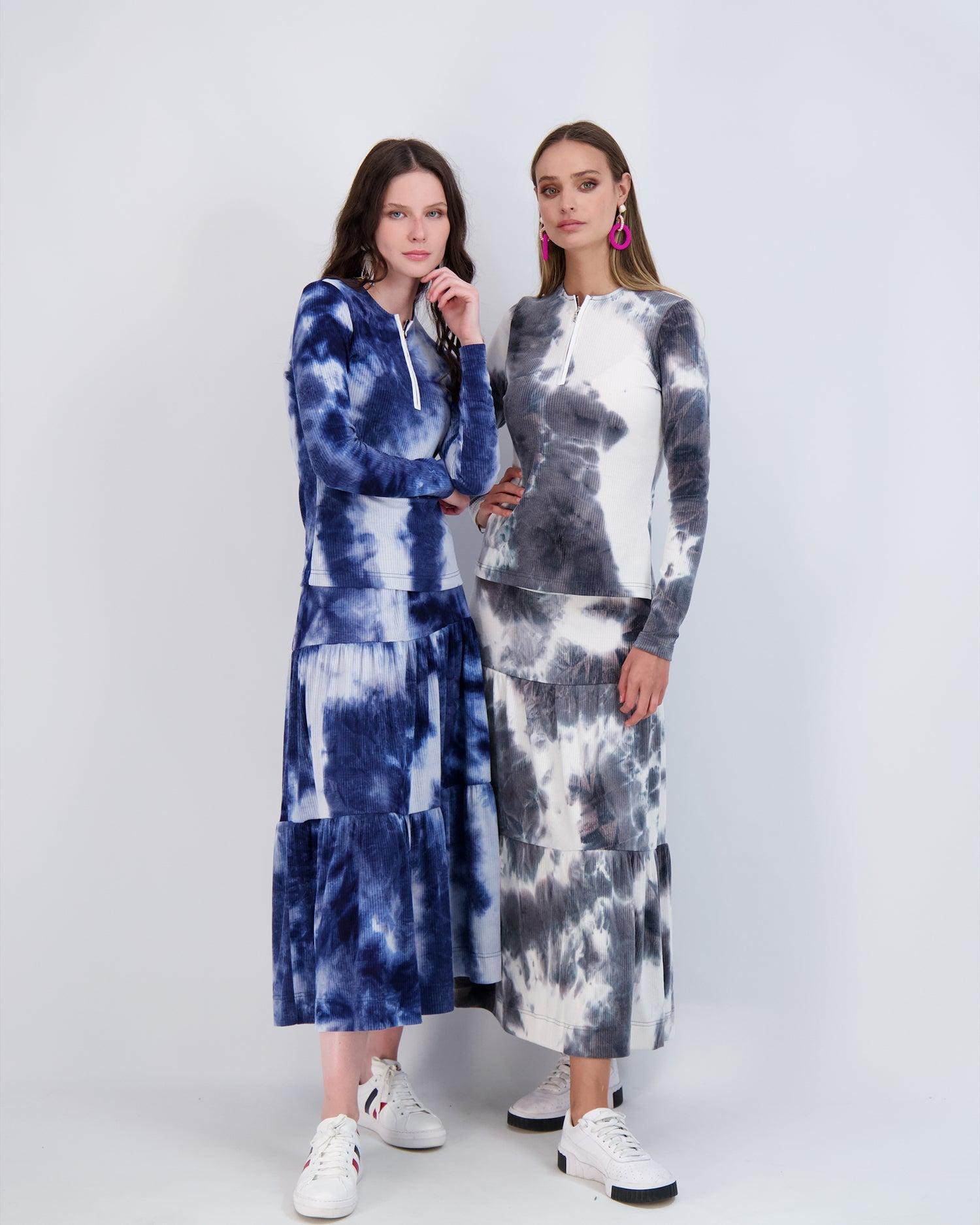 Riff TIe-Dye Tiered Skirt Product Image