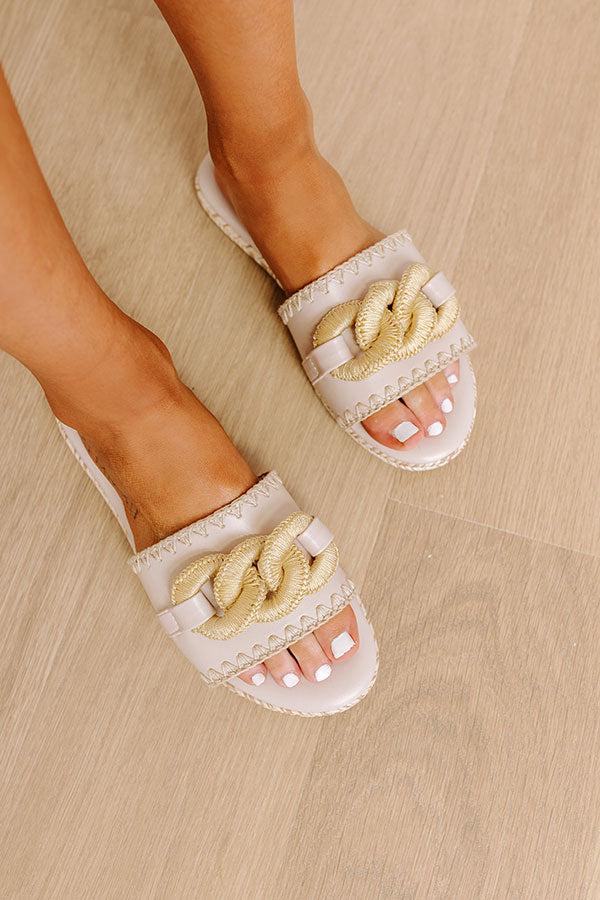 The Juliana Faux Leather Sandal In Birch Product Image