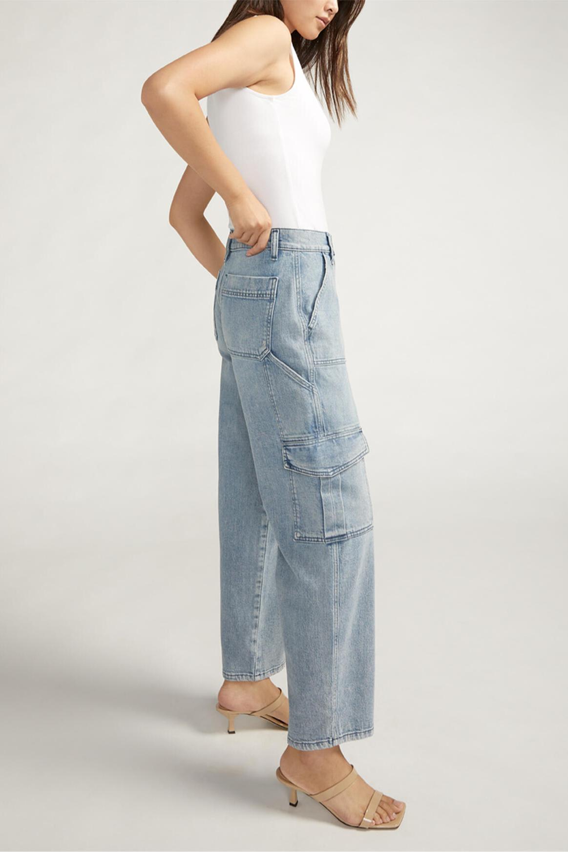 Utility Cargo Mid Rise Straight Leg 28" inseam - Indigo Product Image