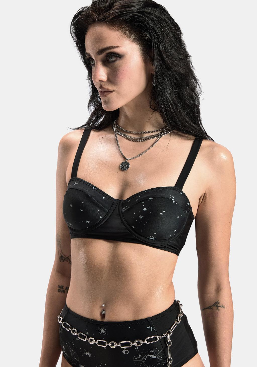 Comet Celestial Printed Balconette Bikini Top Product Image