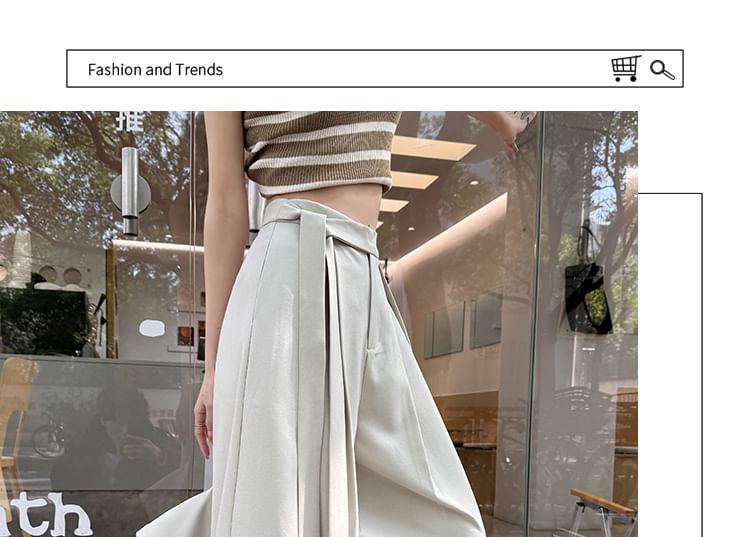 High Waist Plain Wide Leg Suit Pants Product Image