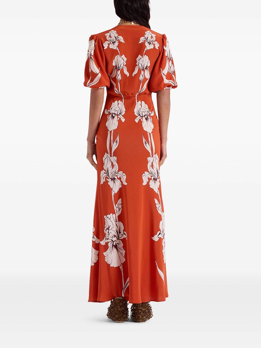 LA DOUBLEJ Marlene Floral-print Silk-crepe Maxi Dress In Iris Placée Product Image