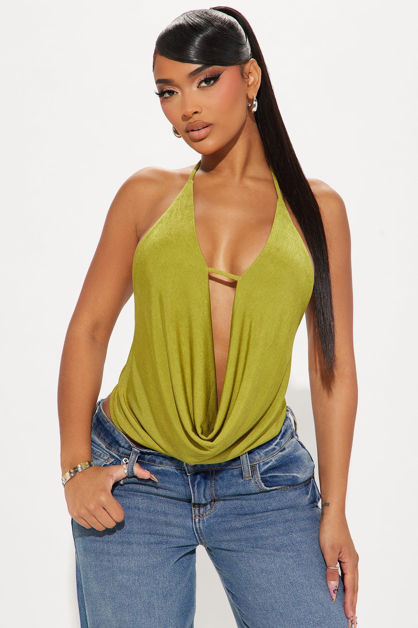 Buenos Aires Halter Top - Chartreuse Product Image