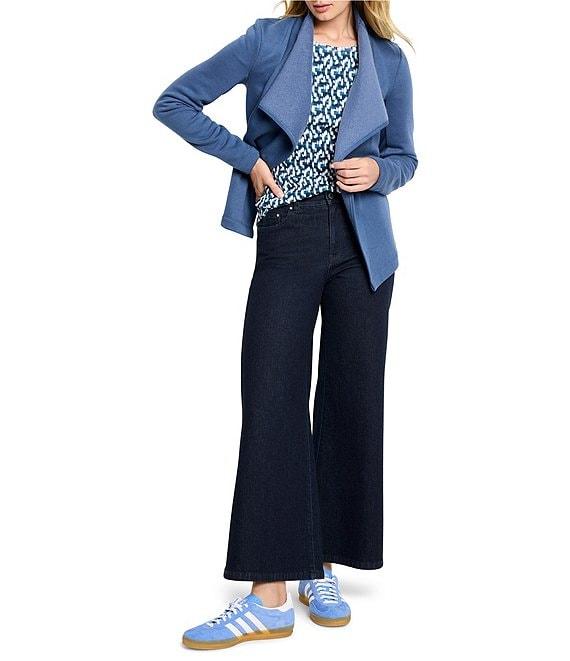 NIC + ZOE Lounge Around Spread Shawl Collar Long Sleeve Moto Jacket Product Image