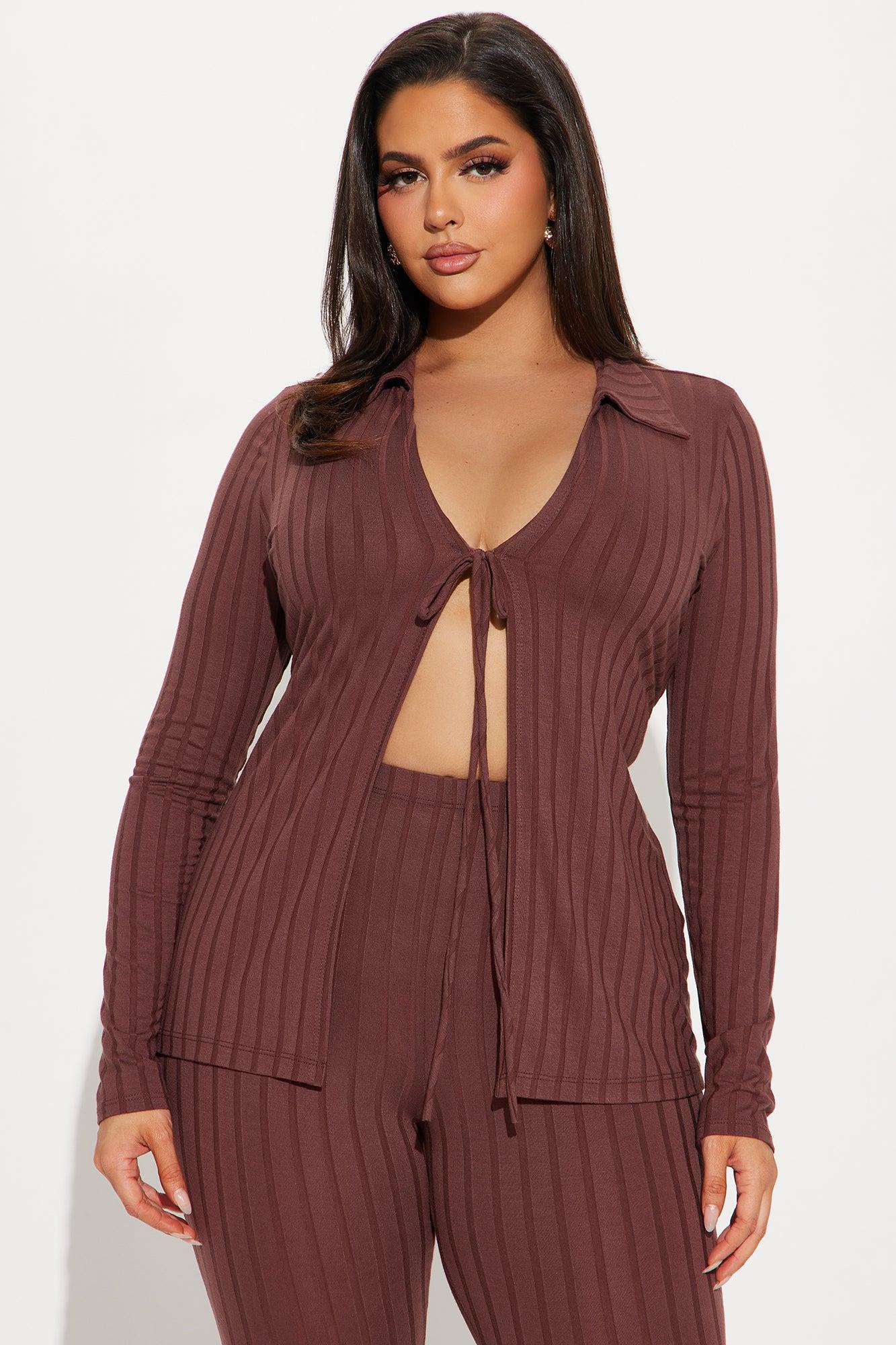 Dalia Flyaway Pant Set - Brown Product Image