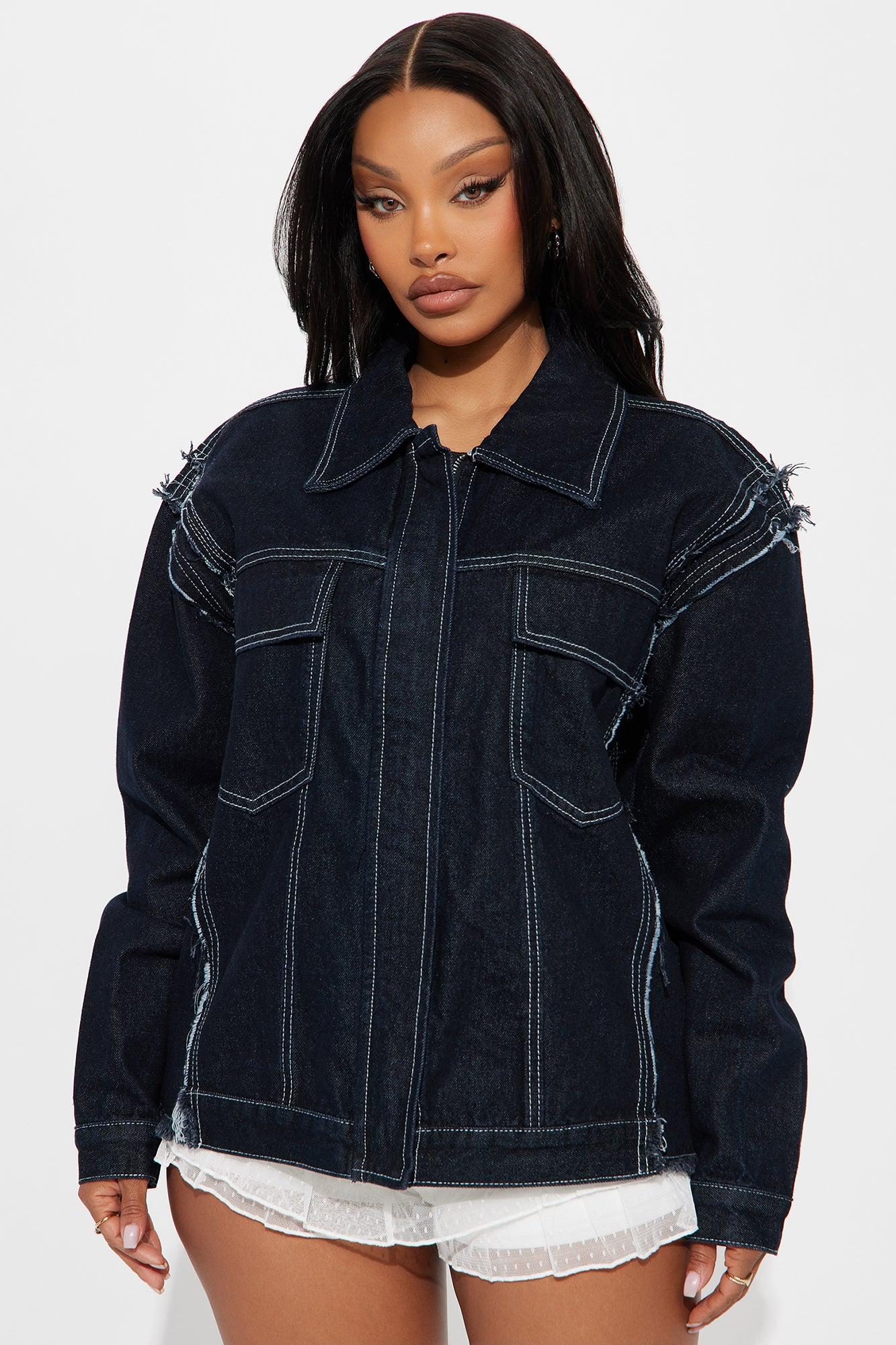 Joanne Boxy Denim Jacket - Rinse Blue Wash Product Image