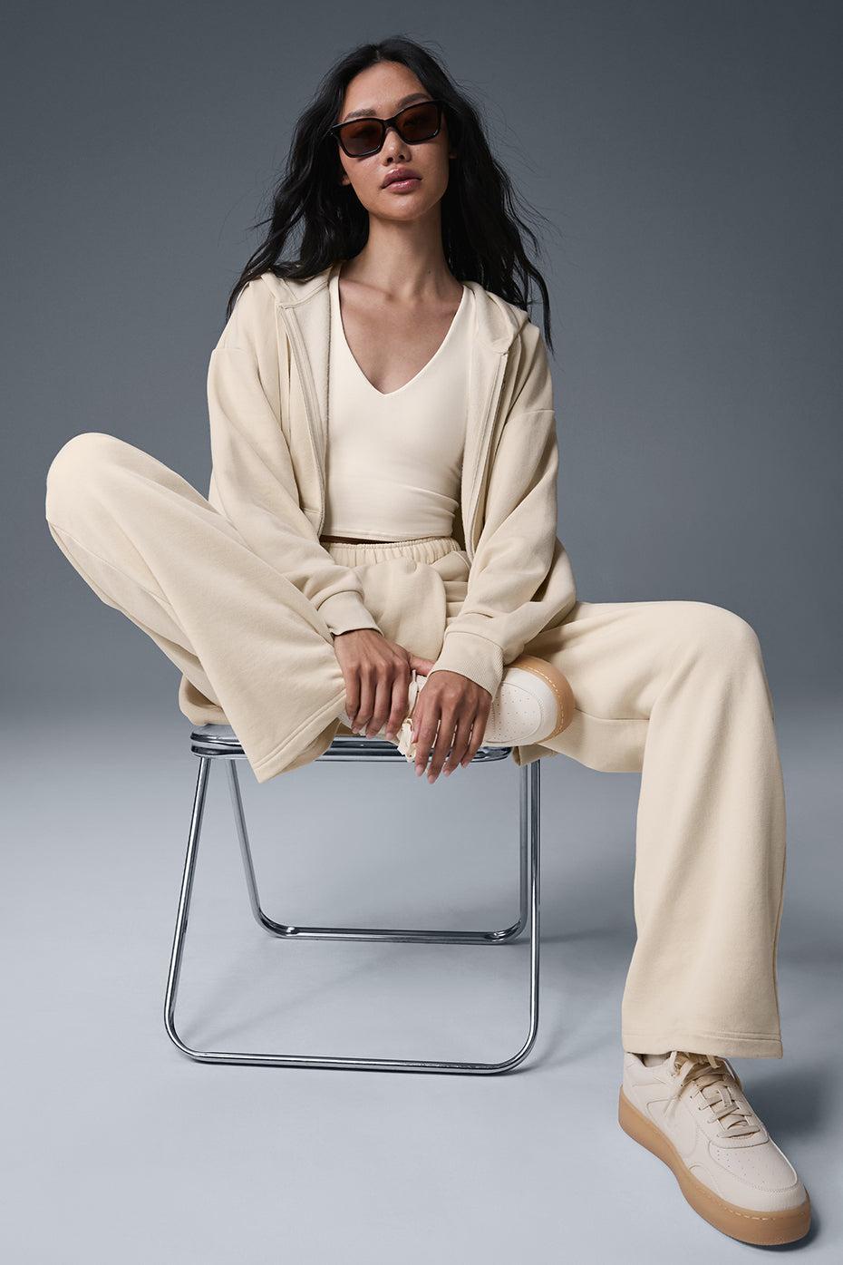 Accolade Straight Leg Sweatpant - Oat Milk Female Product Image