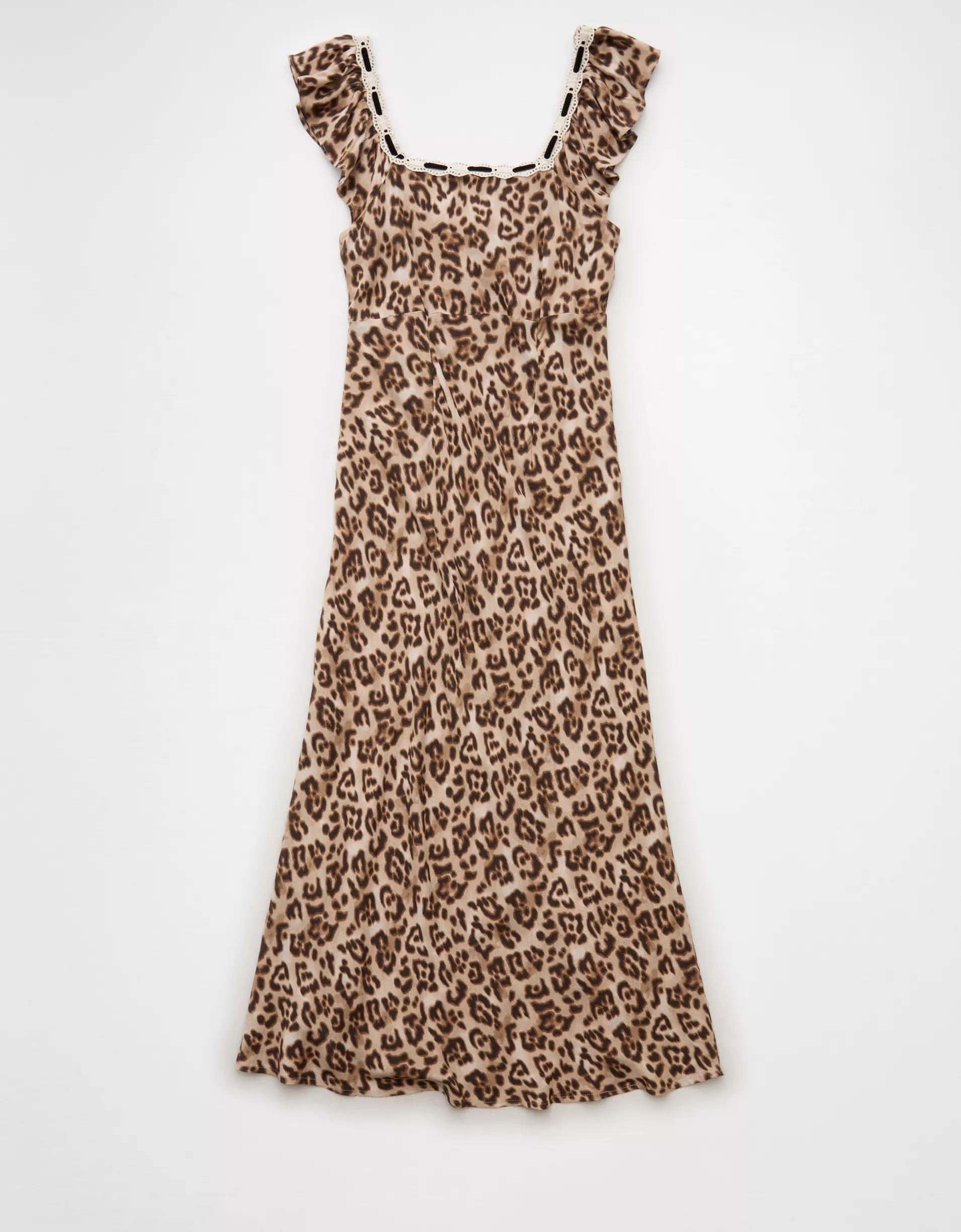 AE Lace Trim Midi Dress Product Image