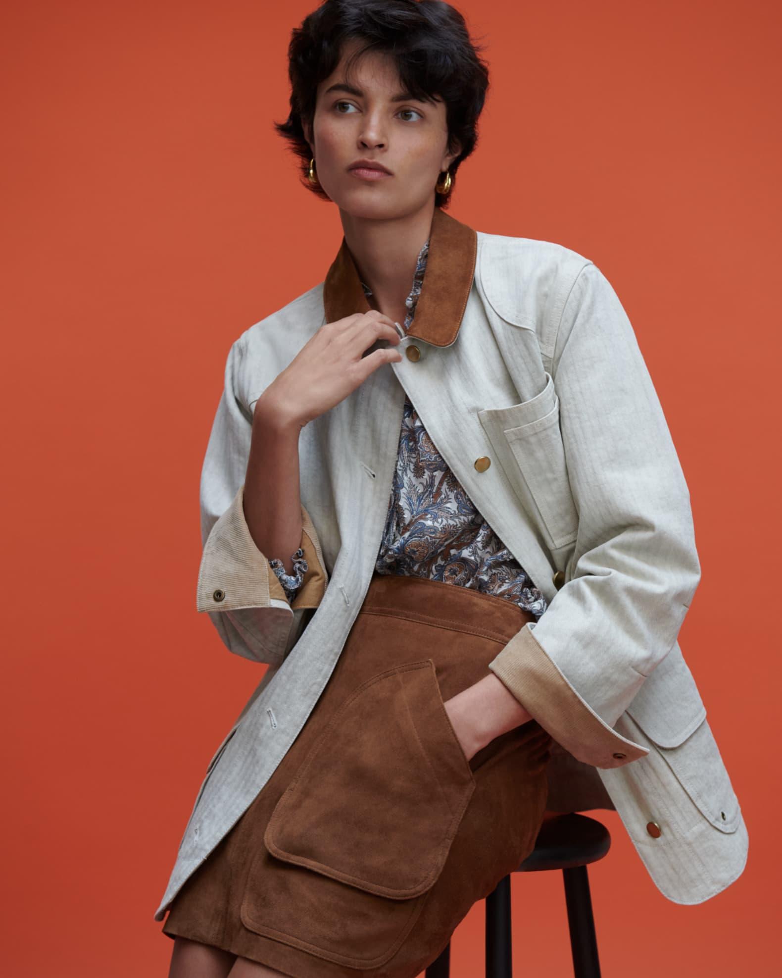 Norwood Suede Patch Pocket Mini Skirt Product Image