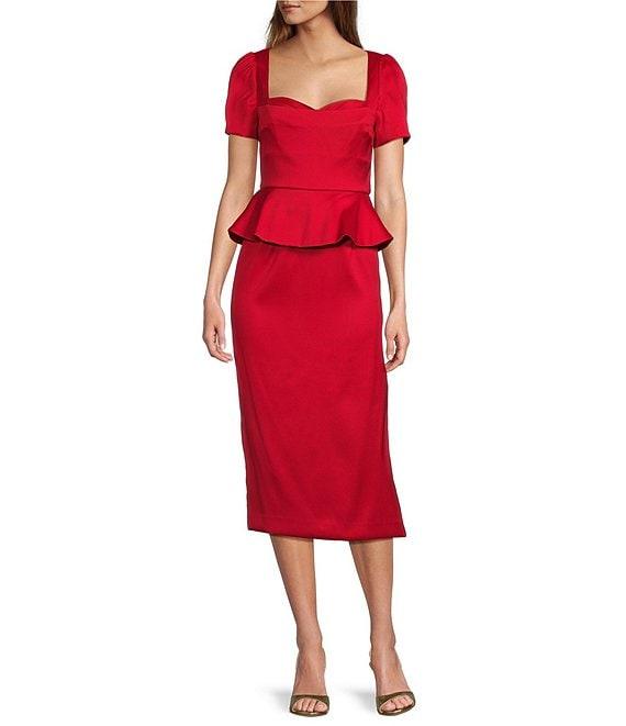 Antonio Melani Gwendolyn Sweetheart Neck Sheath Midi Dress Product Image
