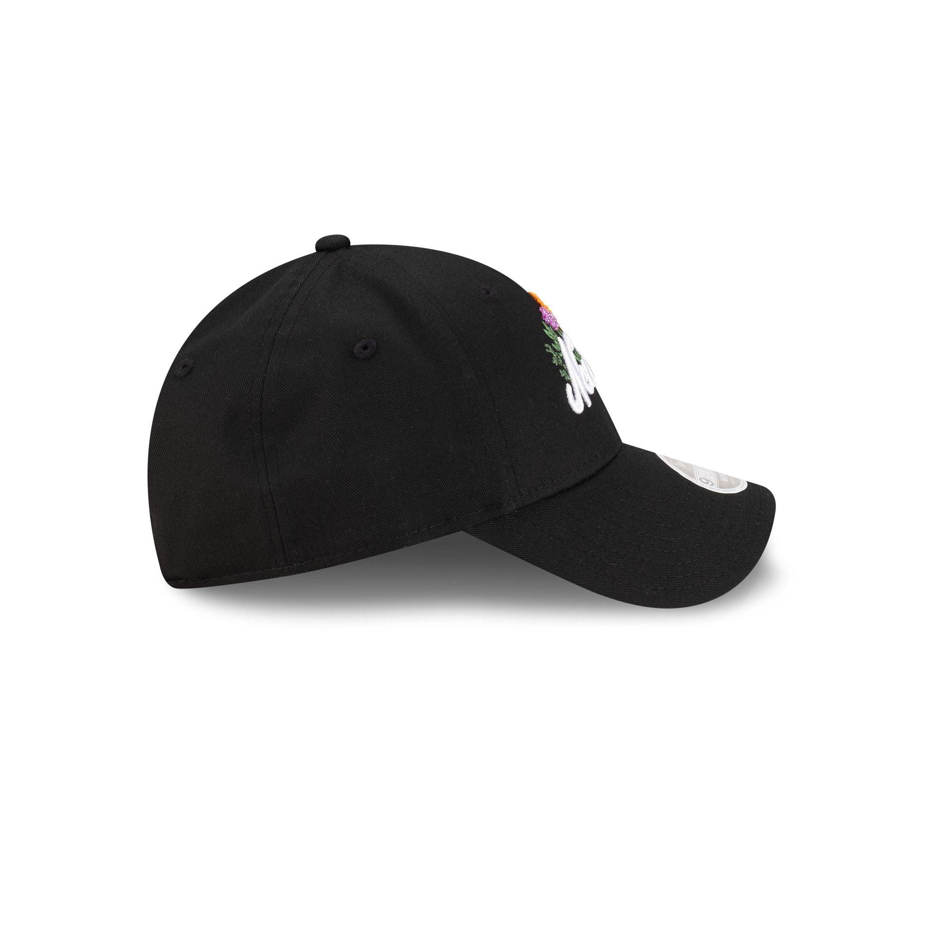 New Era Cap Beaded Floral Black Women's 9FORTY Adjustable Hat Female Product Image