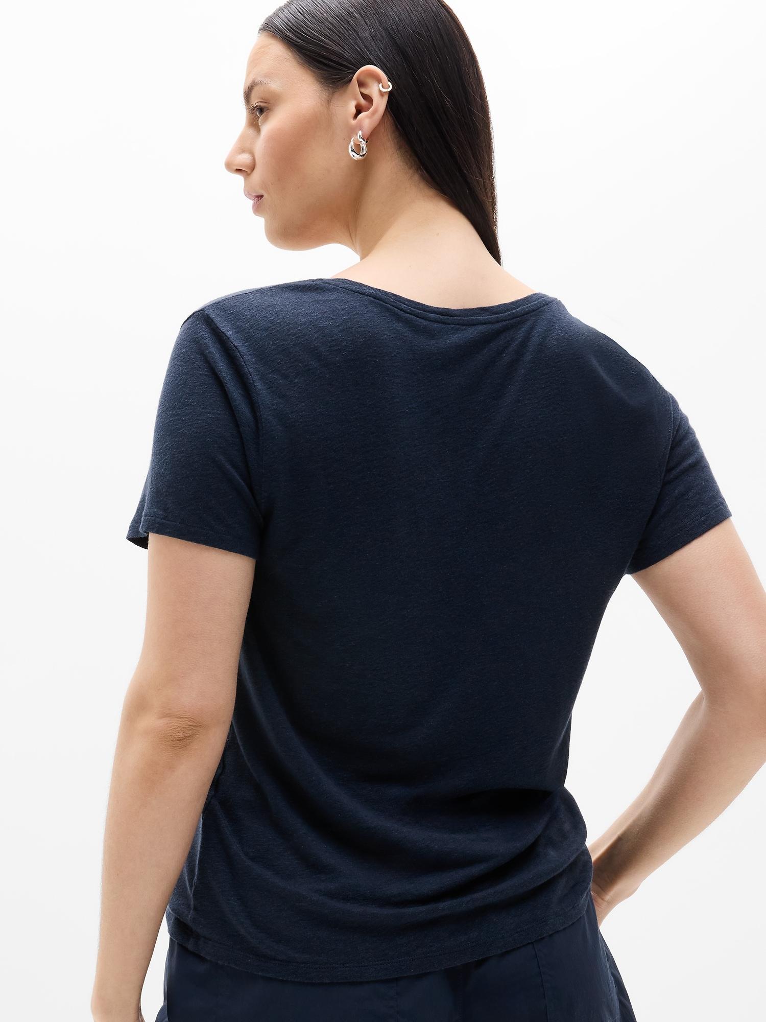 Getaway Linen Blend V-Neck Tee Product Image