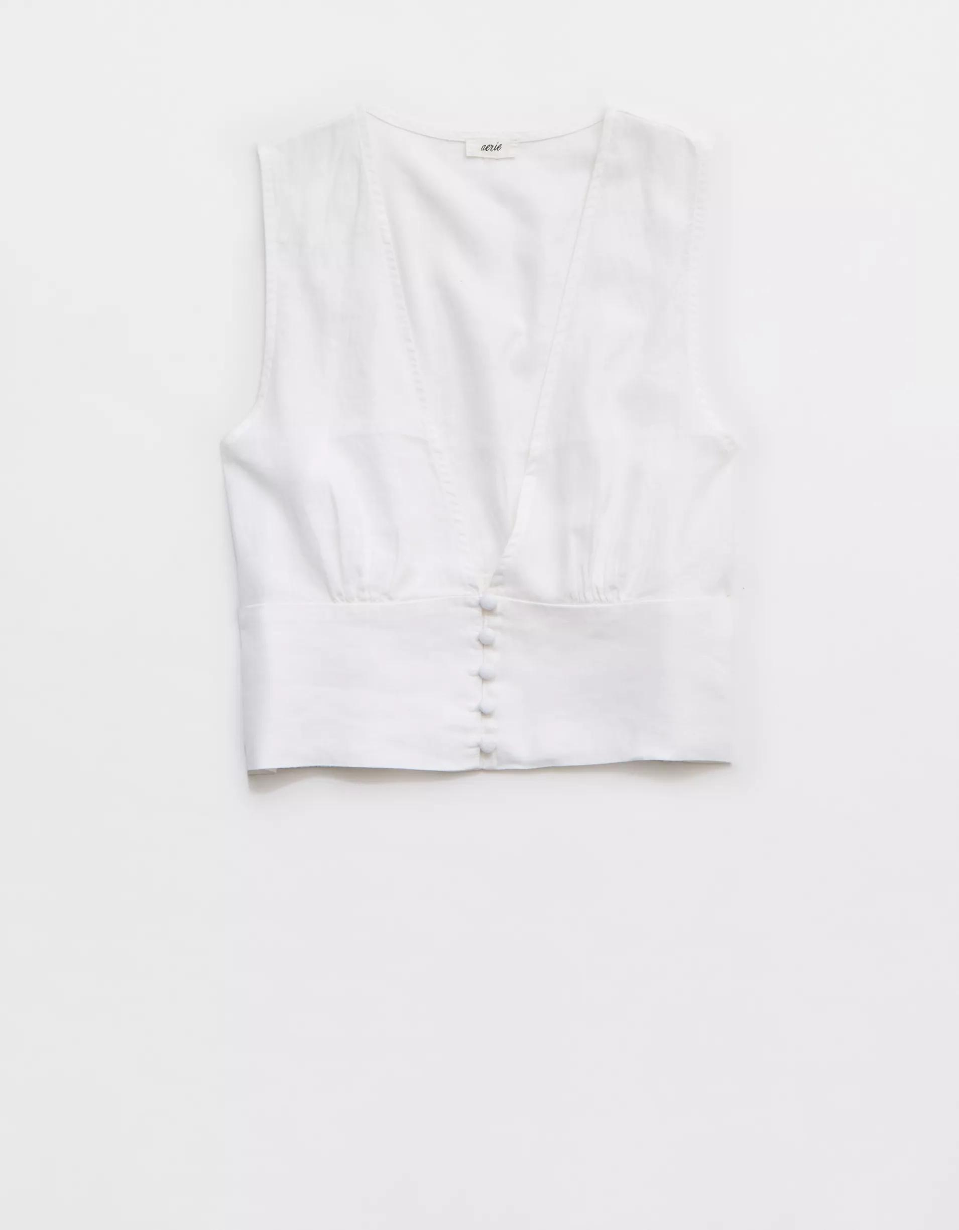 Aerie Linen Blend Vest Product Image