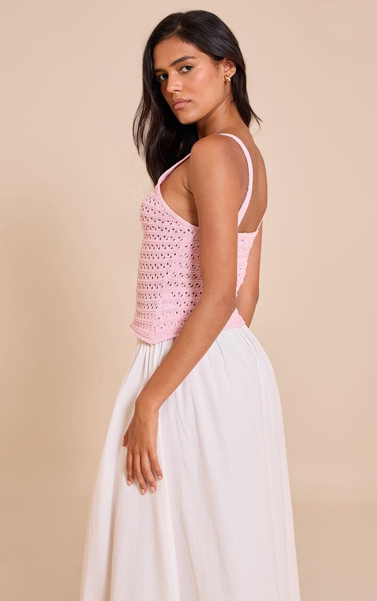 Pink Crochet Cami Top Product Image