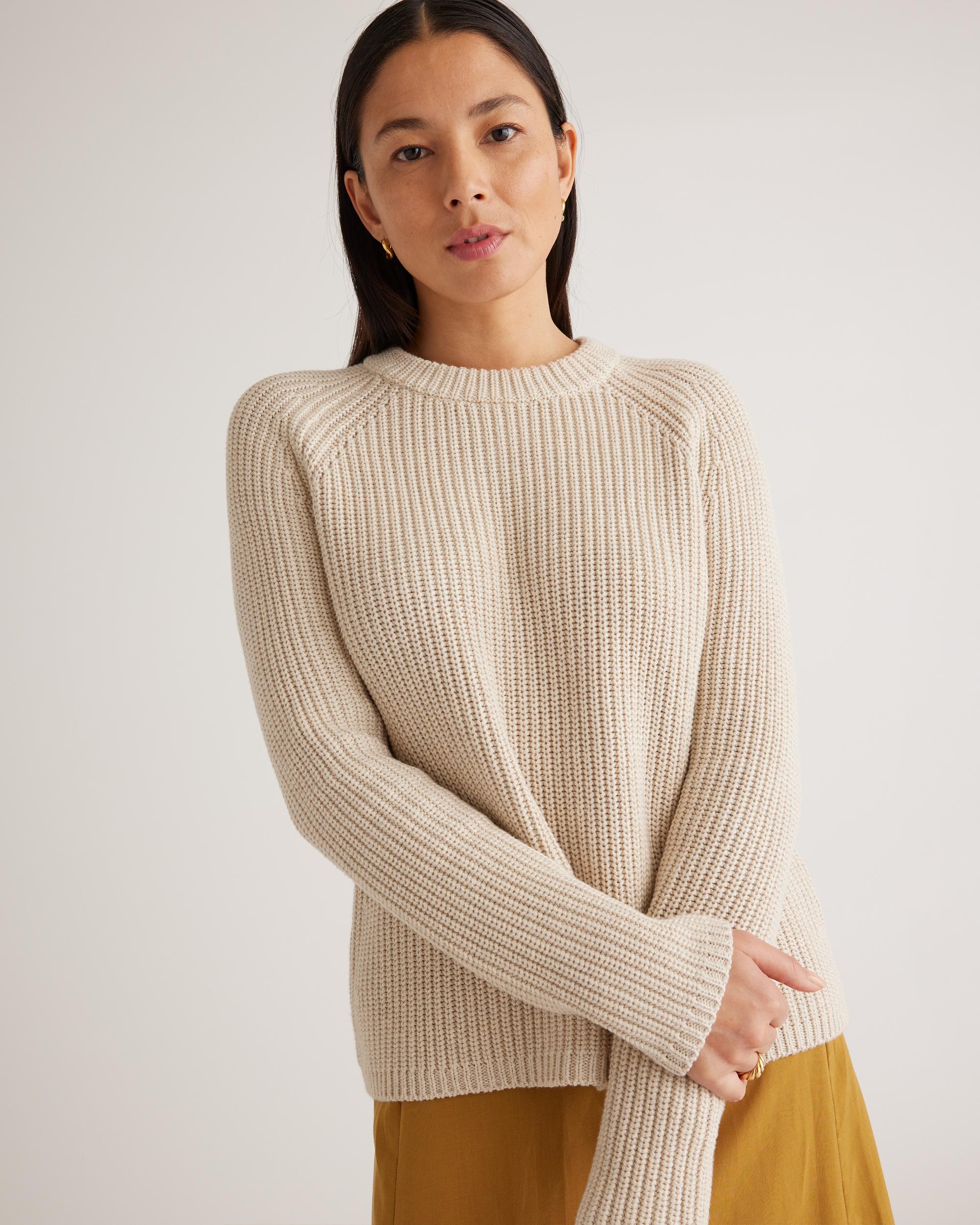 Quince | Women's Fisherman Crew Sweater Size XL, Organic Cotton Product Image