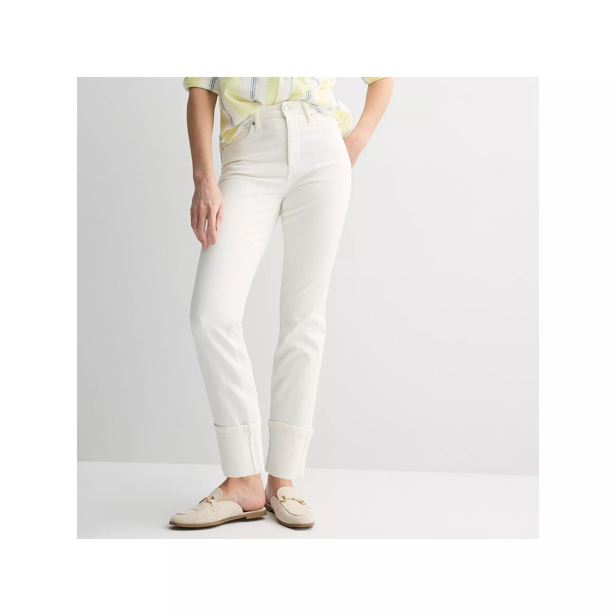 Women's Sonoma Goods For Life® Straight Cuff Jeans, Size: 4, Vital White Product Image