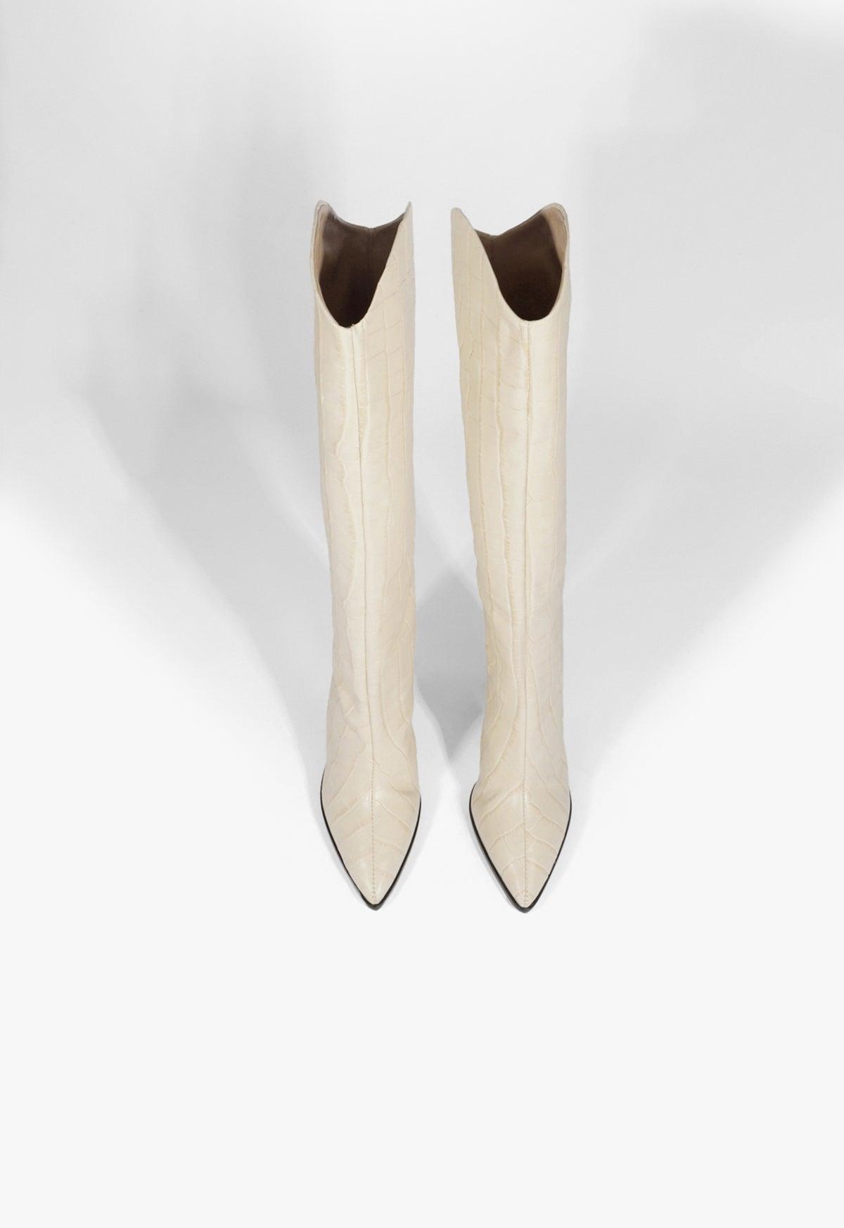 Maryana Block Crocodile-Embossed Leather Boot Female Product Image