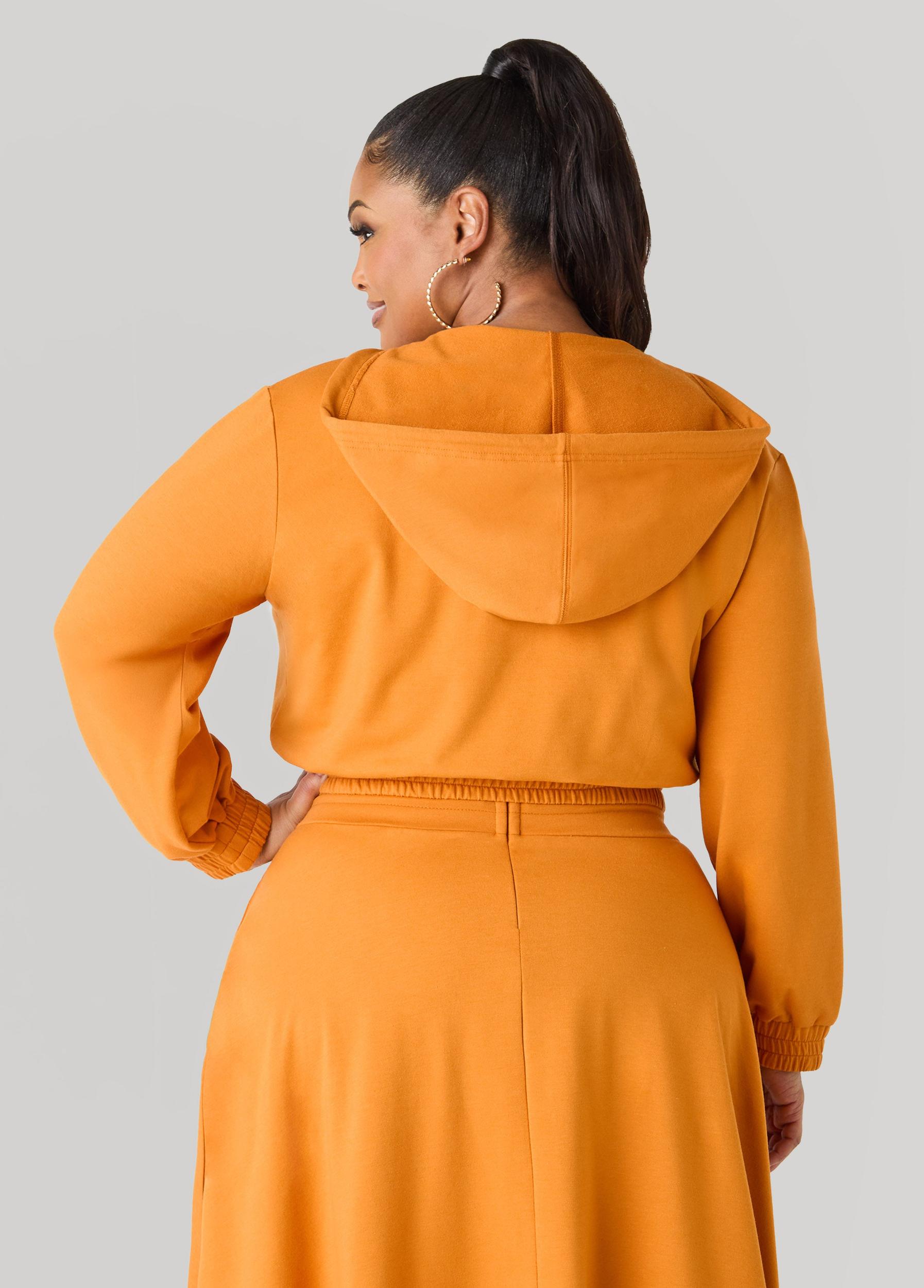 Cropped Faux Wrap Hoodie Product Image