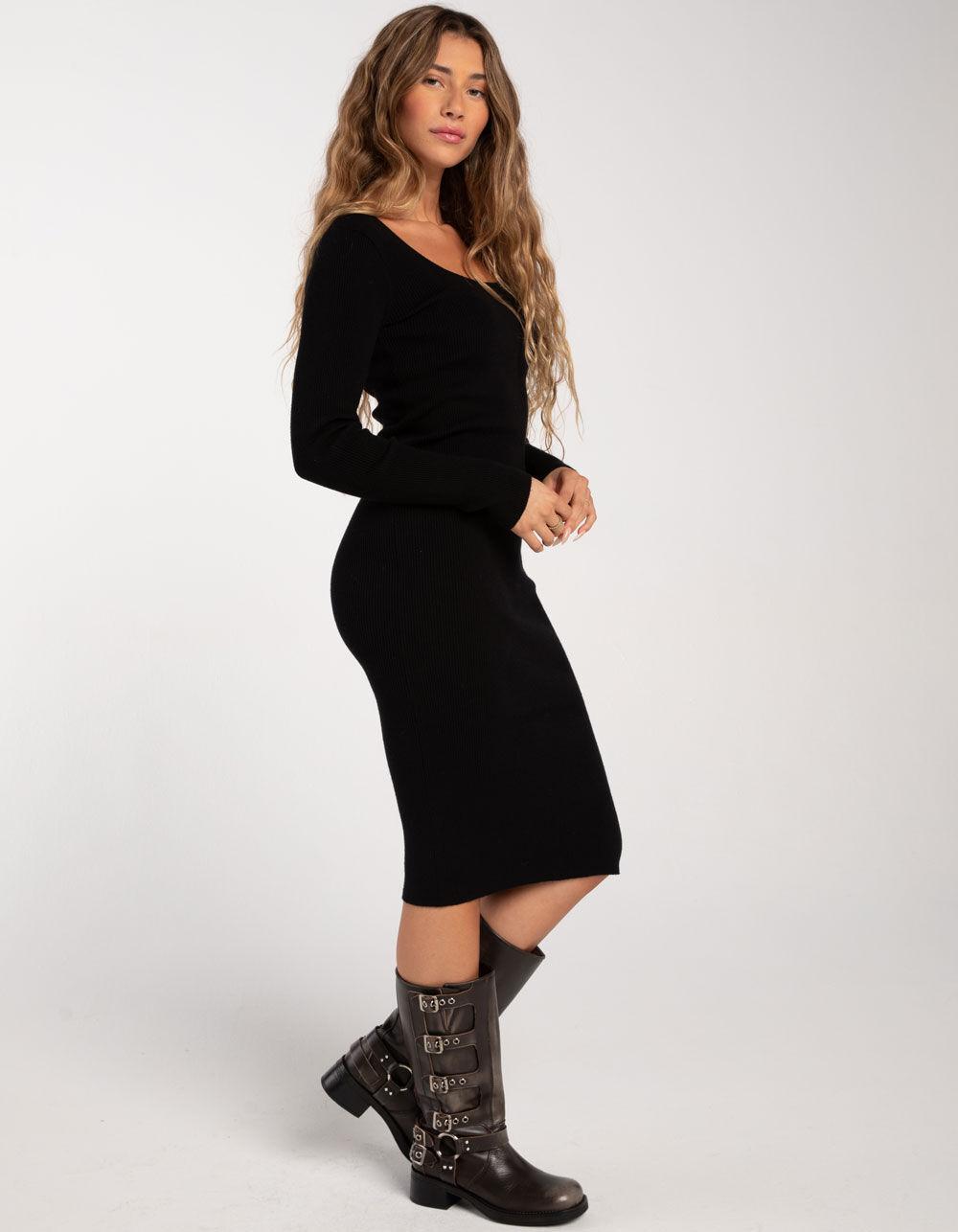 RSQ Womens Bodycon Midi Sweater Dress - BLACK Product Image