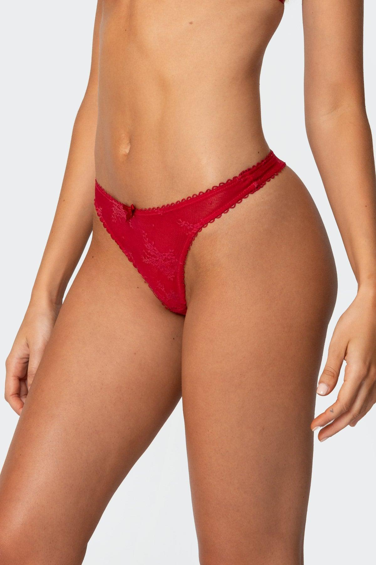 Darcie Sheer Lace Thong Product Image