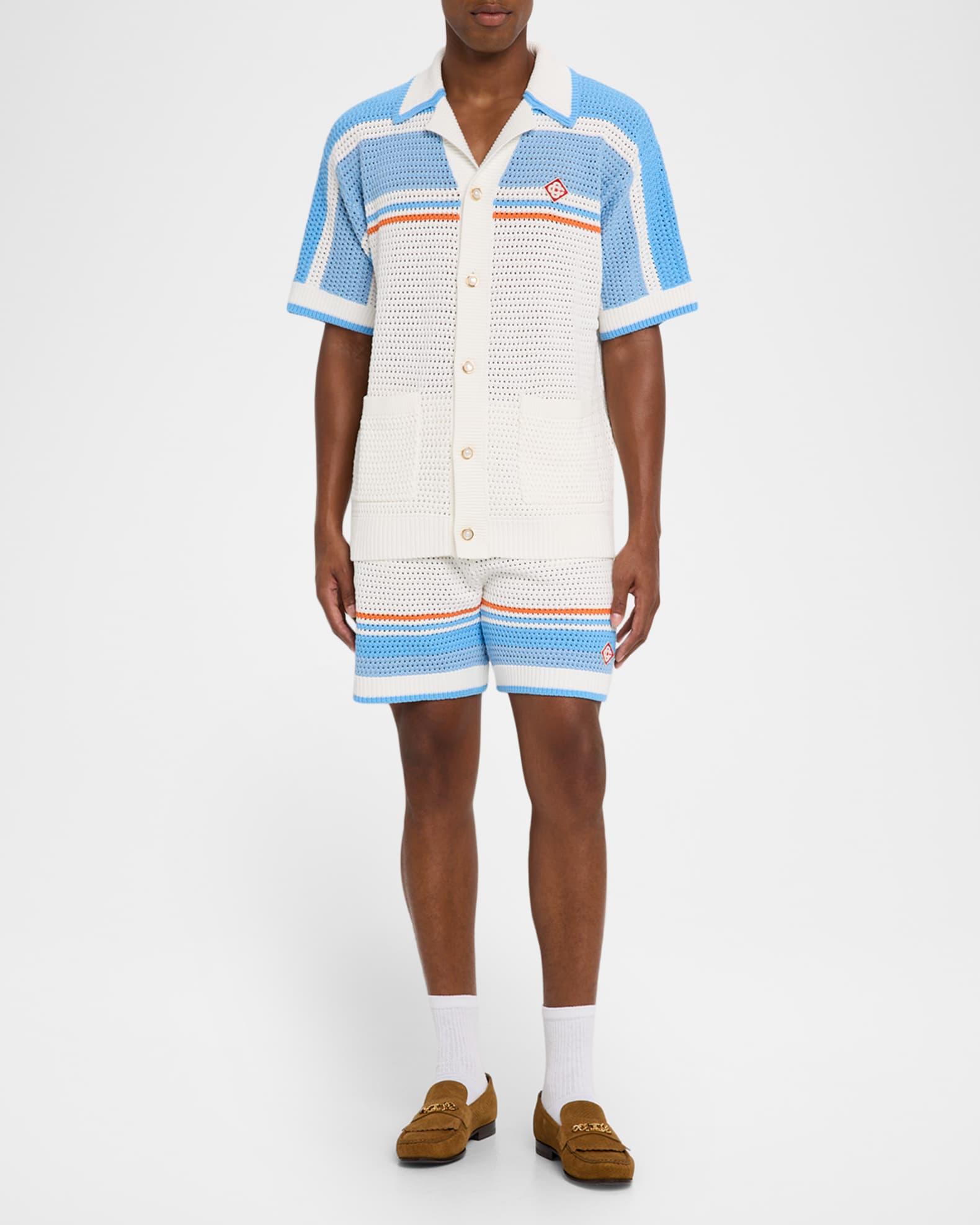 Men's Faux Crochet Drawstring Shorts Product Image