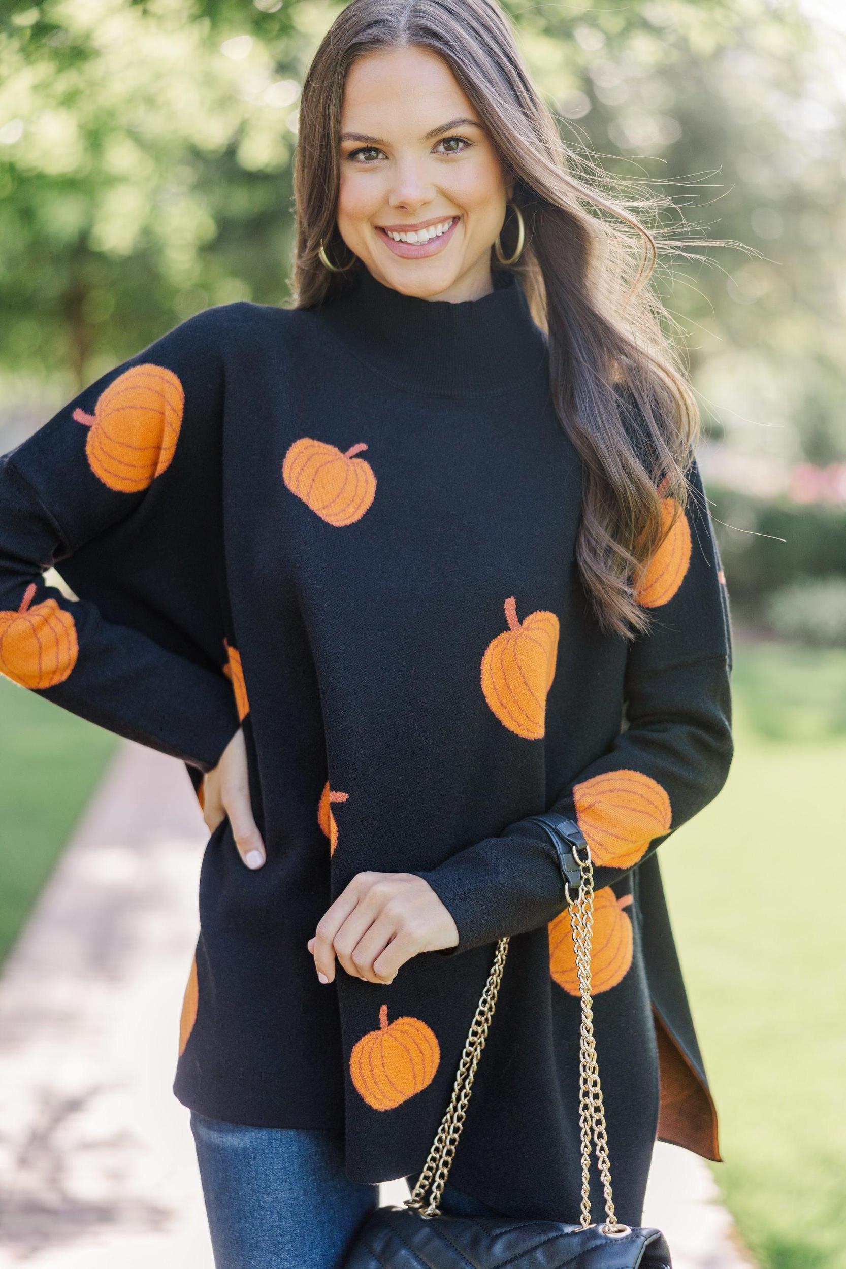 Quick Decisions Black Pumpkin Sweater Female Product Image