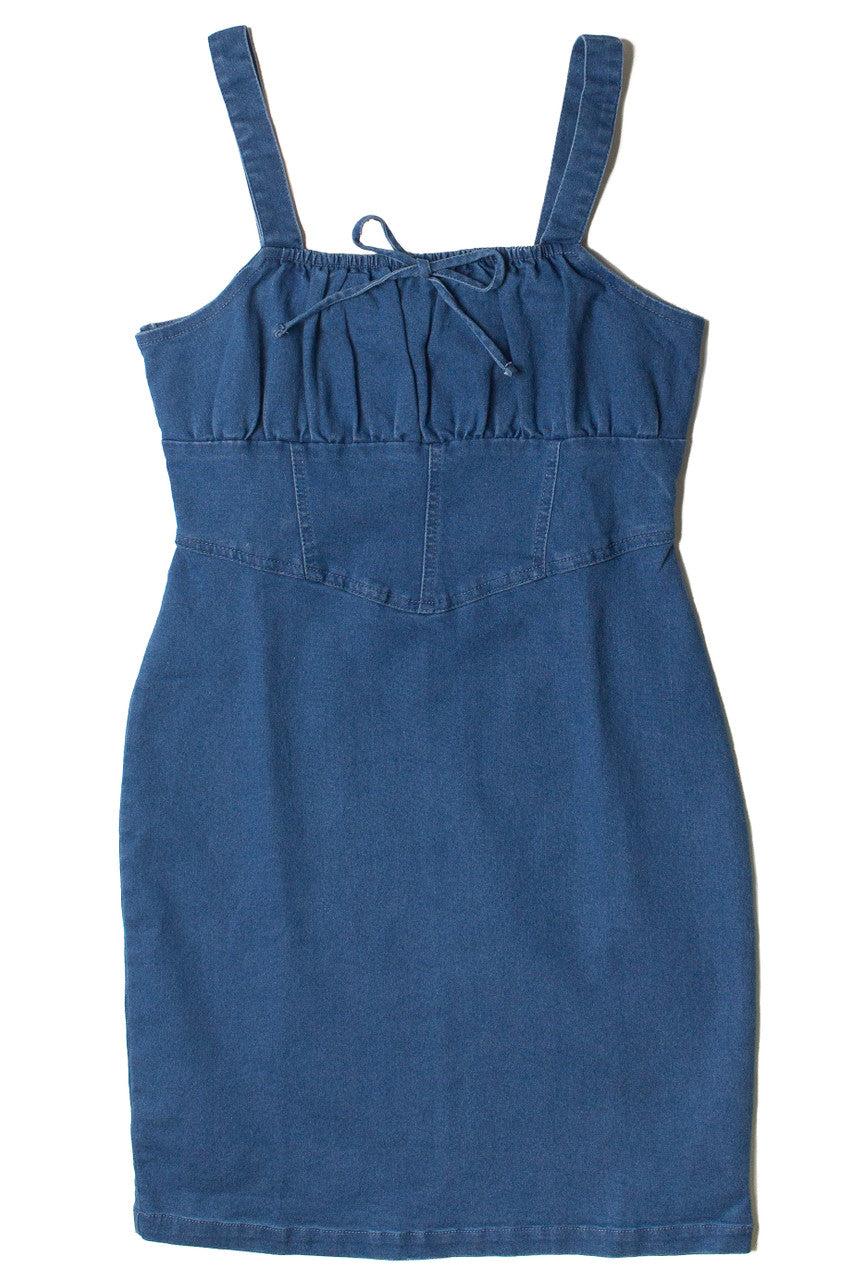 Corset Bodice Denim Mini Dress Product Image