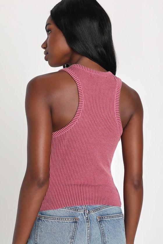 Essential Update Mauve Ribbed Tank Top Product Image