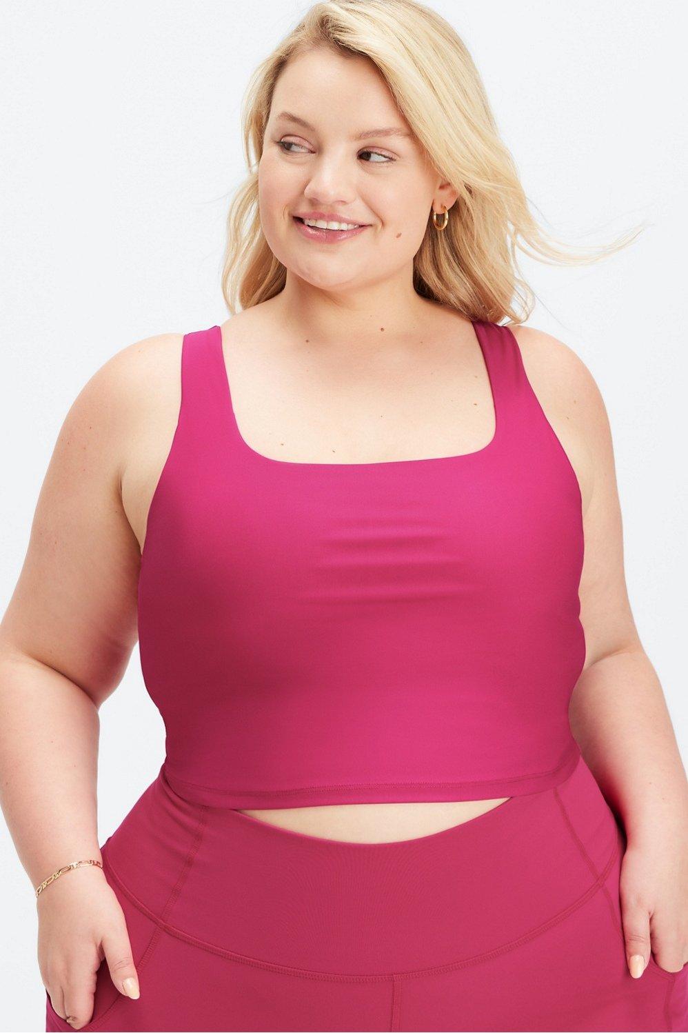 Fabletics Lydia Built-In Bra Tank Womens pink plus Size 1X Product Image