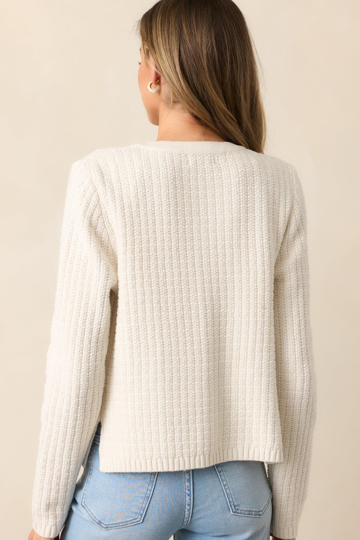 Which Chapter Ivory Knit Cardigan Product Image