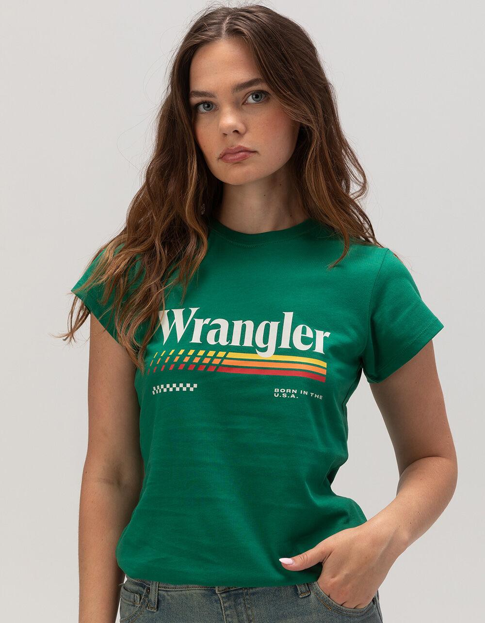 WRANGLER Band Shrunken Womens Tee - GREEN Product Image