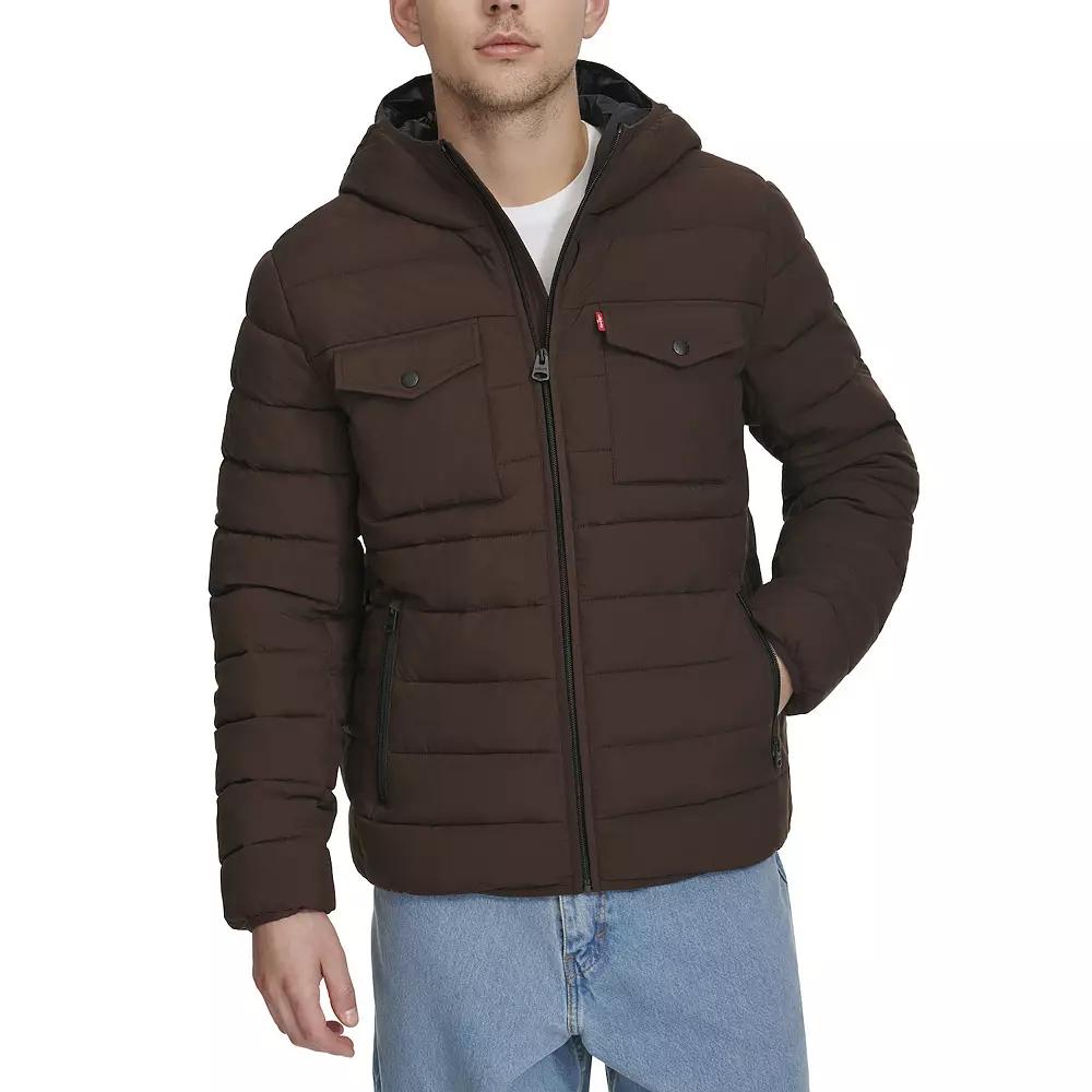 Men's Levi's® Stretch Two Pocket Quilted Hooded Jacket,  Product Image