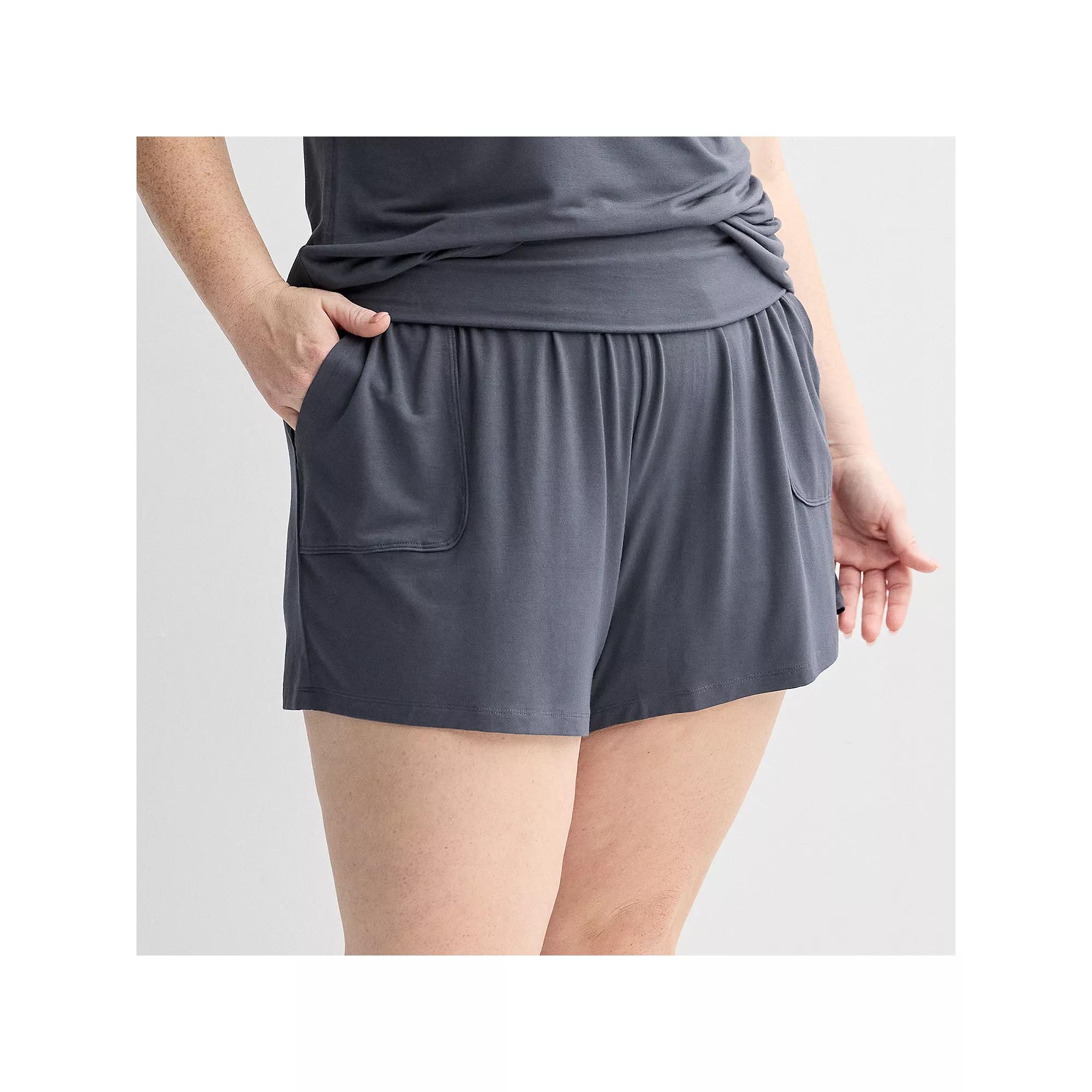 Plus Size Sonoma Goods For Life® Fold Over Sleep Shorts, Women's, Size: 2XL, Filigree Product Image