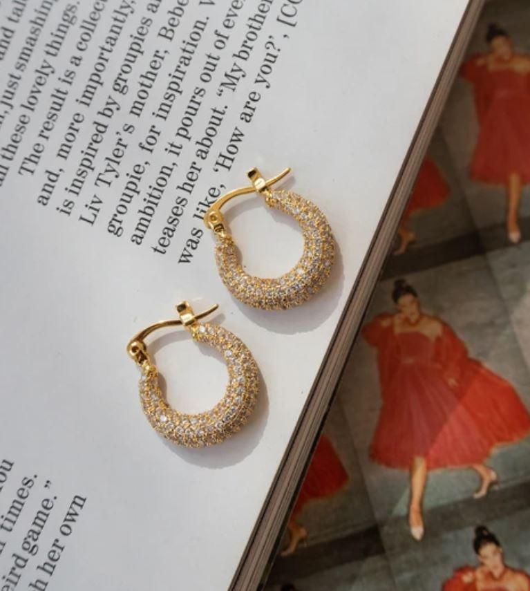 Pave Mini Martina Hoops | LUV AJ Product Image