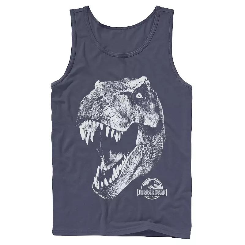 Men's Jurassic Park T-Rex White Head Roaring Tank Top,  Product Image