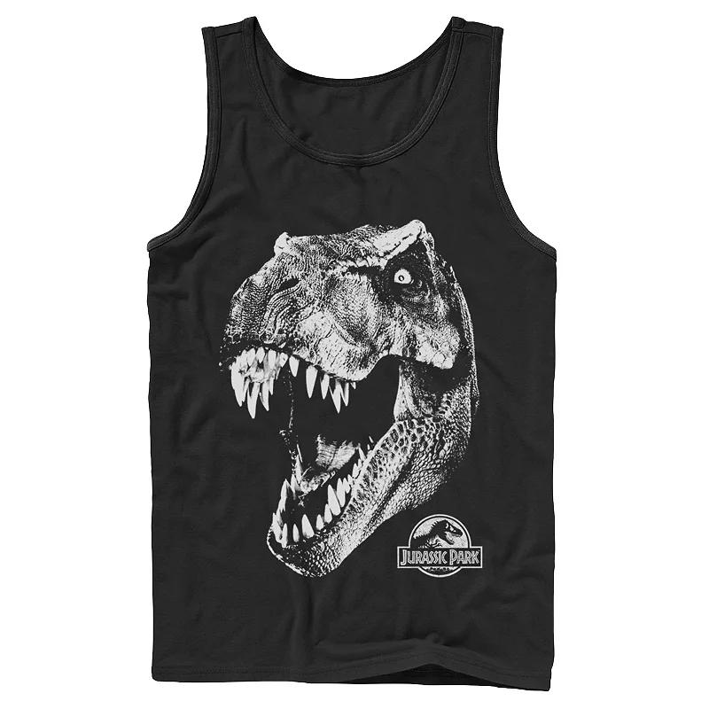 Men's Jurassic Park T-Rex White Head Roaring Tank Top,  Product Image