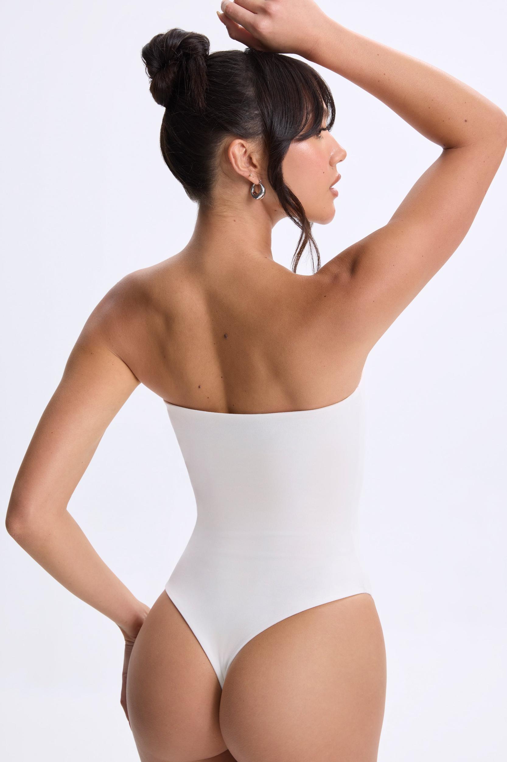 Bandeau Bodysuit in White Product Image
