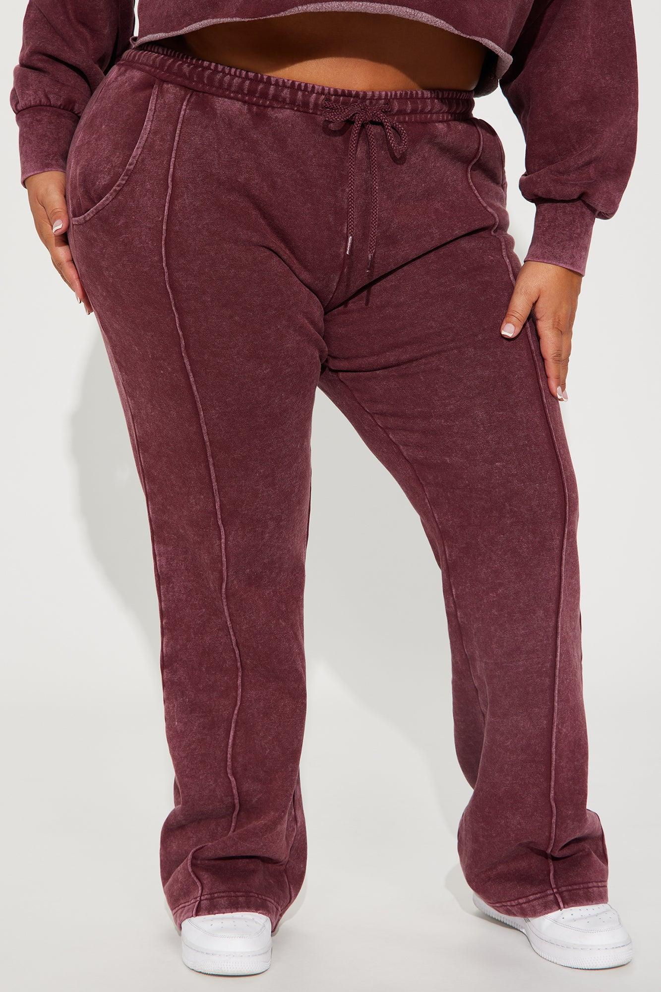 Chill Out Lounge Flare Pant - Burgundy Product Image