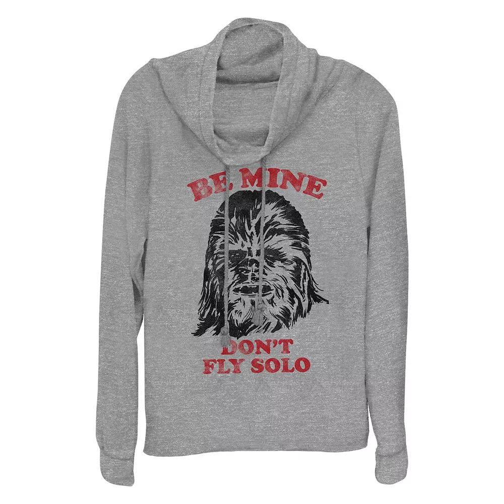 Women's Star Wars Chewbacca Be Mine Don't Fly Solo Cowlneck Graphic Lightweight Long Sleeve,  Product Image