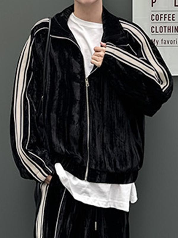 Men's Piping Detail Long Sleeve Tracksuit Set Product Image