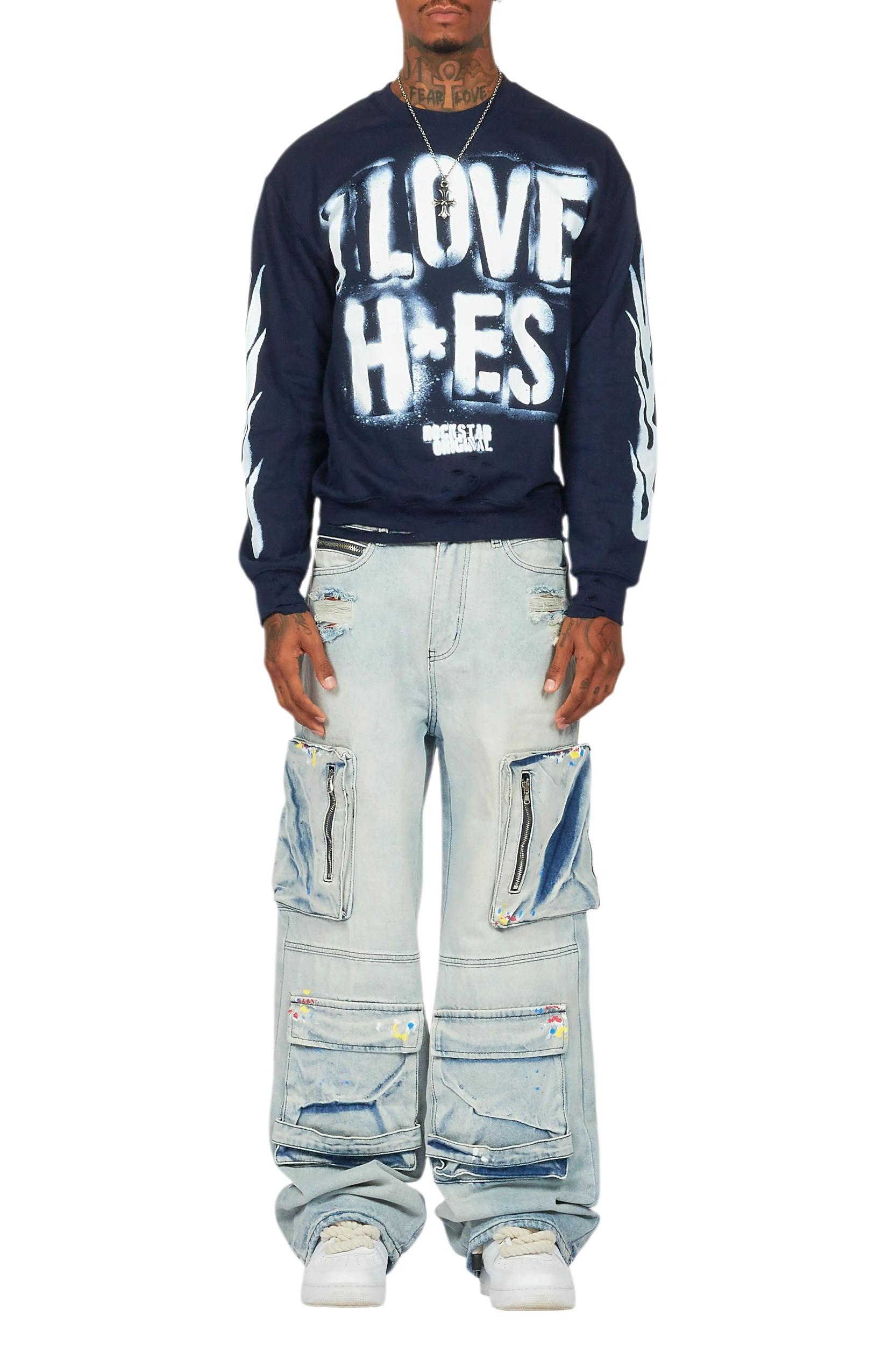 Banyan Navy/White Graphic Crewneck Male Product Image