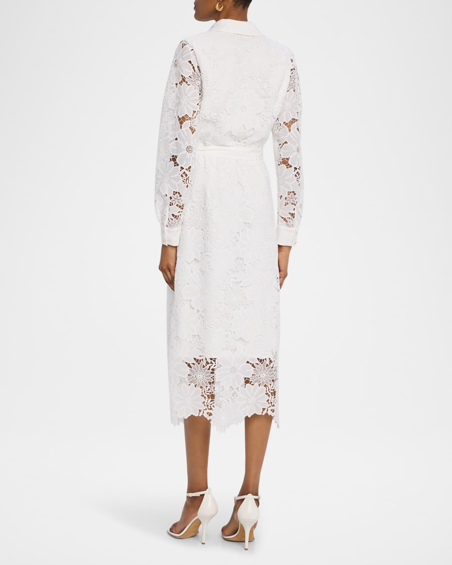The Lilia Floral Lace Midi Shirtdress Product Image