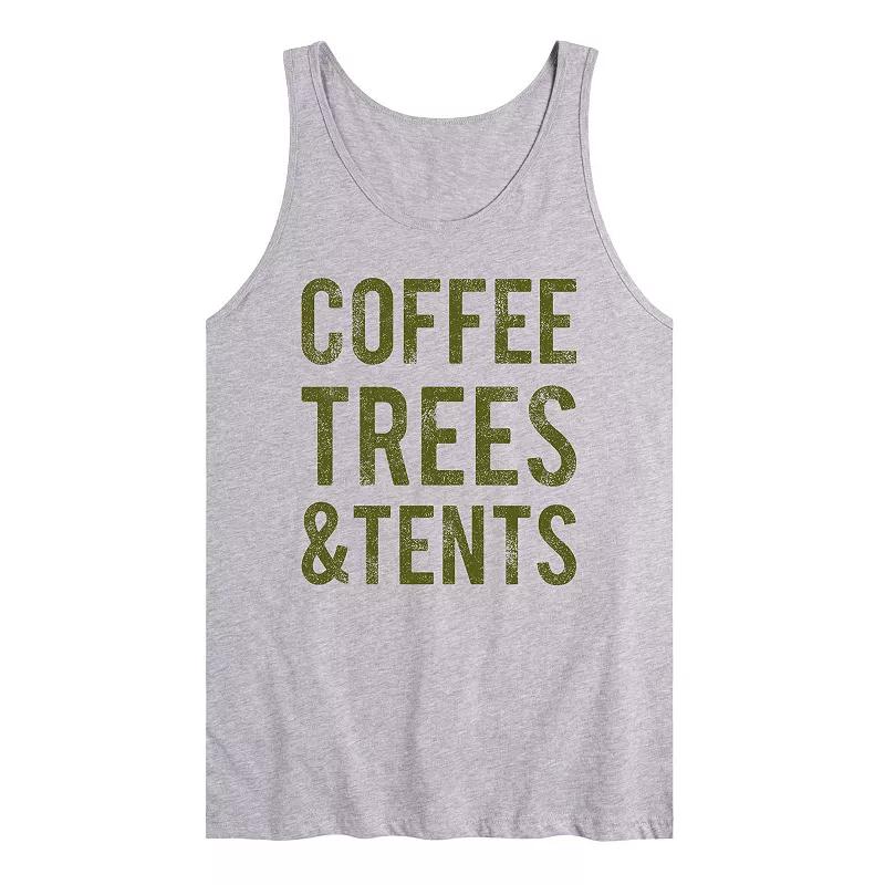Men's Coffee Trees And Tents Tank Top,  Product Image
