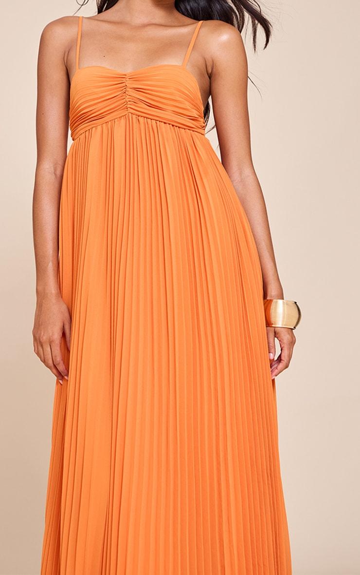  Orange Plisse Maxi Dress Product Image