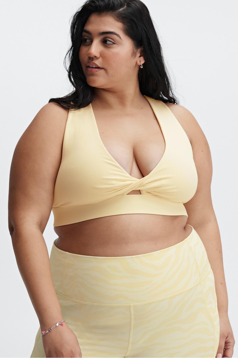 Fabletics Oasis Twist Sports Bra Womens yellow Size L Product Image