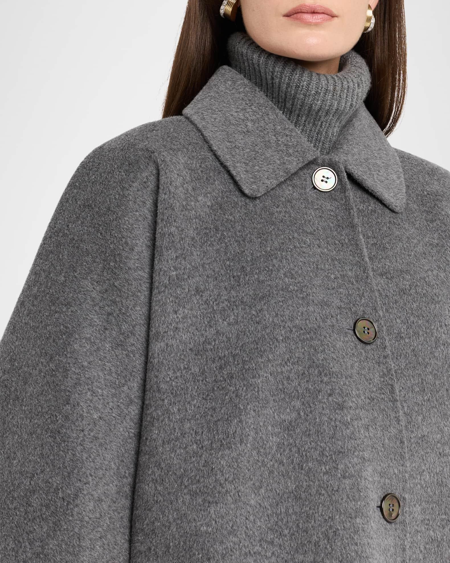 Collared Wool Poncho Coat Product Image