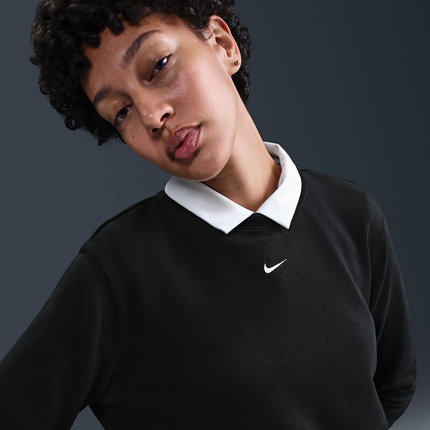 Womens Nike Sportswear Chill Terry Crew-Neck French Terry Sweatshirt | HV2393-675 Product Image
