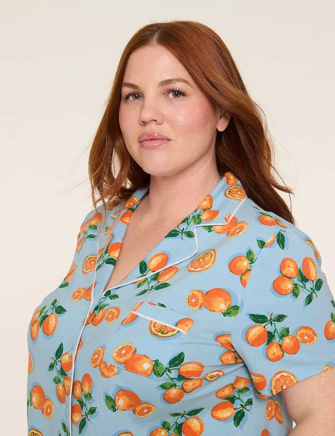 Comfy Cotton Notch-Neck Top & Short PJ Set Product Image